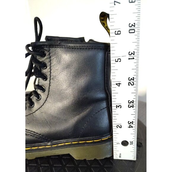 Dr Martens kids Laced Zip Up Gloss Black Shoes Boots 1460 J 13 - Picture 8 of 16